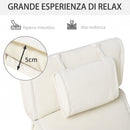 Cuscino per Sdraio Lettino Prendisole da Giardino Bianco Crema 198x53x5 cm -4