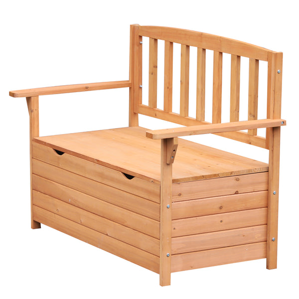 online 2-Sitzer Gartenbank mit Staufach aus Holz 112x58x84 cm