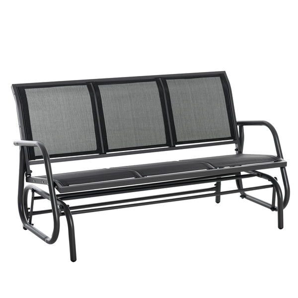 3-Sitzer-Gartenschaukel 151 x 75 x 85 cm aus Metall und schwarzem Textilene prezzo