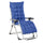 Gepolsterter klappbarer Liegestuhl 90 x 65 x 110 cm aus Metall und blauem Polyester