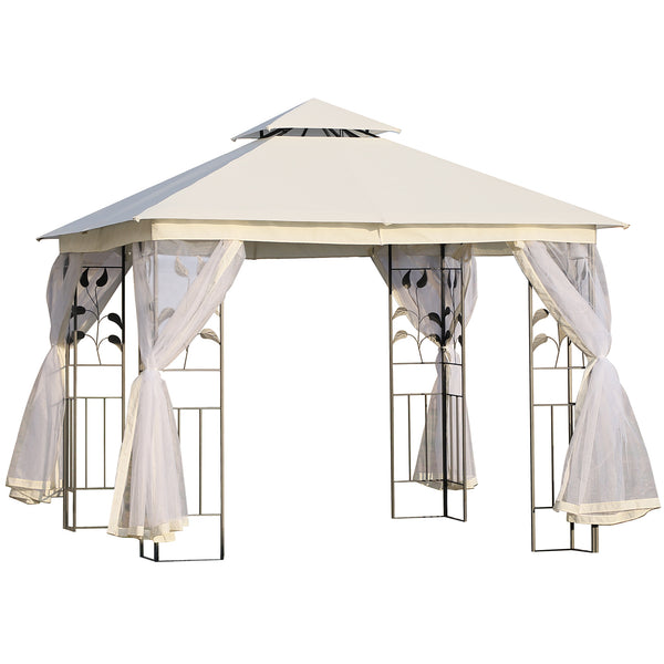 acquista Gartenpavillon 3x3m mit Moskitonetz aus Stahl und weißem Polyester
