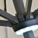 Ombrellone da Giardino con Luci LED a Pannello Solare Ø2,66m in Metallo e Poliestere Bianco Crema-8