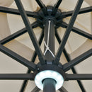 Ombrellone da Giardino con Luci LED a Pannello Solare Ø2,66m in Metallo e Poliestere Bianco Crema-9