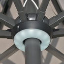 Ombrellone da Giardino con Luci LED a Pannello Solare Ø2,66m in Metallo e Poliestere Grigio-9