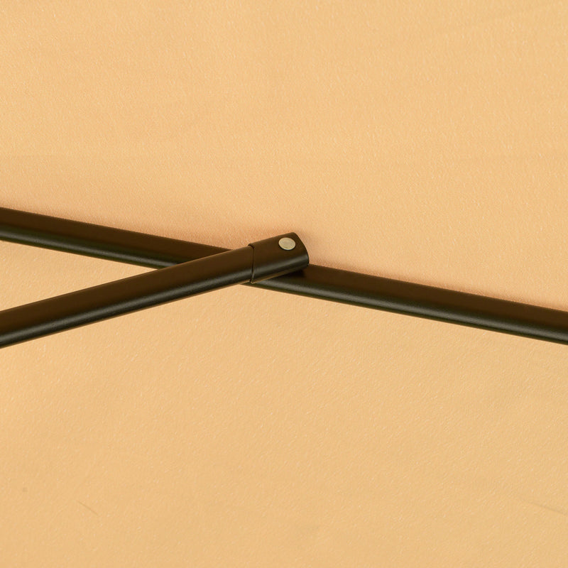 Ombrellone da Giardino Decentrato Ø265x265 cm in Metallo e Poliestere Marrone Chiaro-8