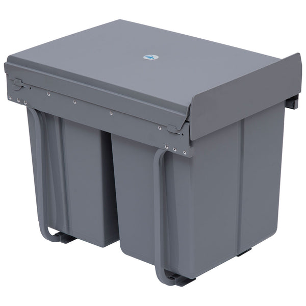 Abfallbehälter 3 Behälter 48x34,2x41,8 cm 40lt für Möbel Grau sconto