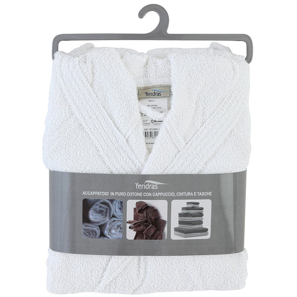 Feridras Frottee-Bademantel aus weißer Baumwolle online