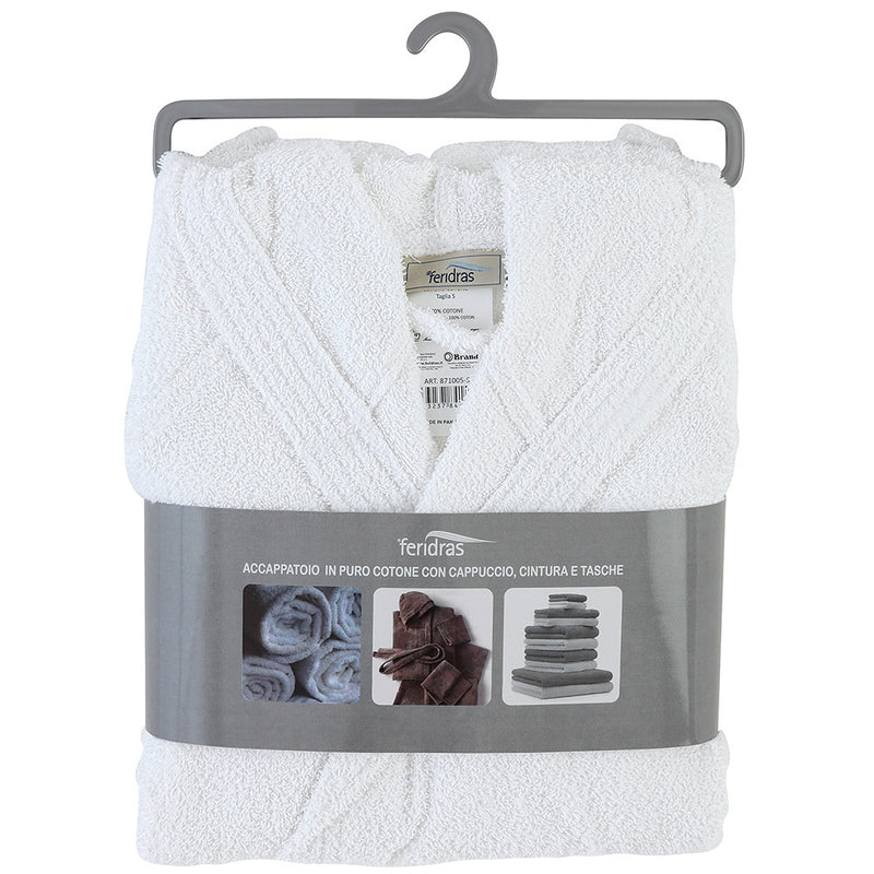 Accappatoio in Spugna di Cotone Bianco Feridras-1