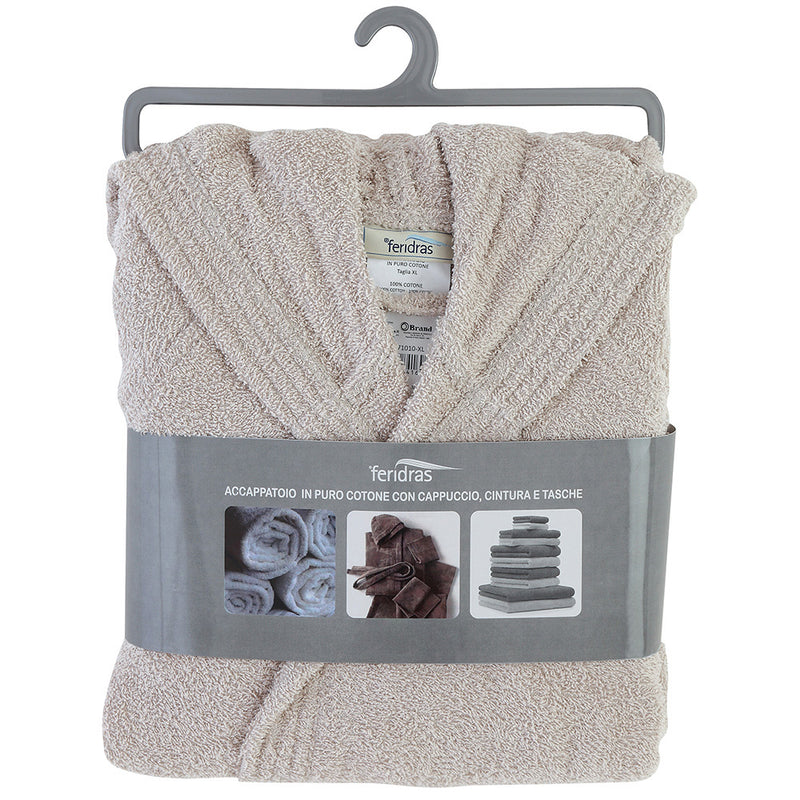 Accappatoio in Spugna di Cotone Sabbia Feridras-1