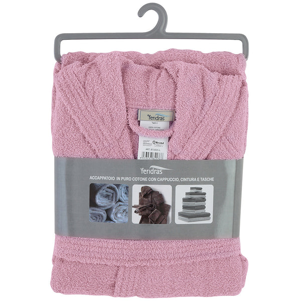 Fliederfarbener Baumwoll-Frottee-Bademantel Feridras acquista