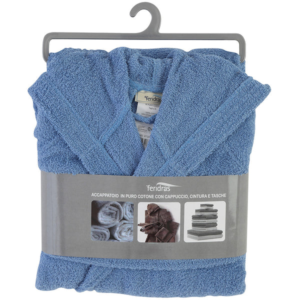 prezzo Feridras hellblauer Baumwoll-Frottee-Bademantel