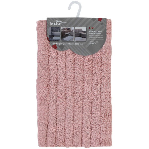prezzo Badematte aus rosa Baumwolle mit rutschfester Feridras-Linie