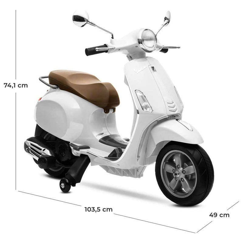 Piaggio Vespa Primavera Elettrica 12V per Bambini Bianca-5