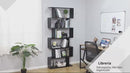 Design-Bücherregal aus schwarzem Holz 80x24x191 cm