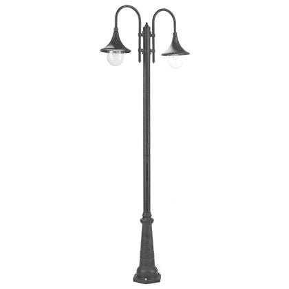 prezzo Palo Alto Gartenlampe 2 Lichter E27 in schwarzem Sovil Aluminium