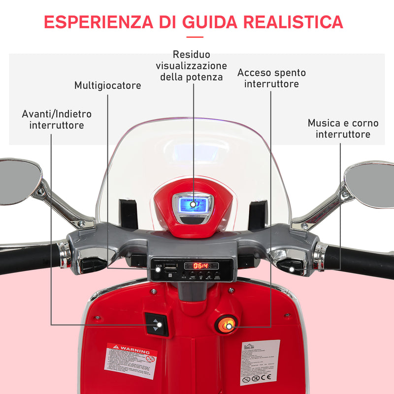 Piaggio Vespa 946 Elettrica 12V per Bambini Rossa-8