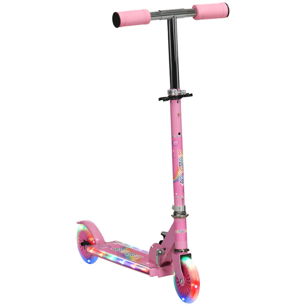 sconto Scooter 2 Räder faltbar für Kinder Höhenverstellbar 63-76 cm Rosa