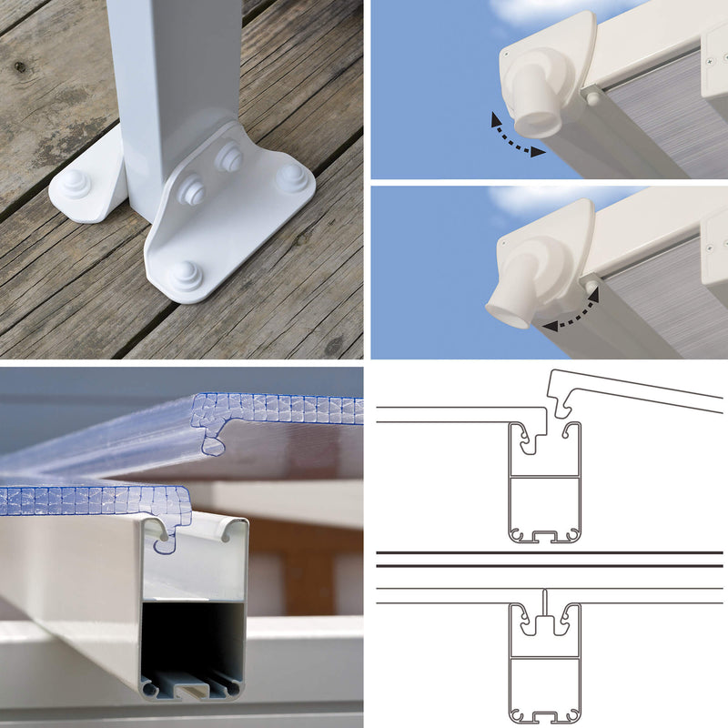 Pergola da Giardino in Alluminio 3x4,25m Onduline Emilia Bianco/Crystal-3