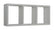 Mensola Rettangolare 3 Scomparti da Parete 70x30x15.5 cm in Fibra di Legno Tristano Grigio Sasso