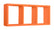 Mensola Rettangolare 3 Scomparti da Parete 70x30x15.5 cm in Fibra di Legno Tristano Arancio