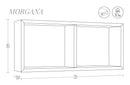 Mensola Rettangolare 2 Scomparti da Parete 70x30x15,5 cm in Fibra di Legno Morgana Arancio-4
