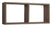 Mensola Rettangolare 2 Scomparti da Parete 70x30x15,5 cm in Fibra di Legno Morgana Noce Segato