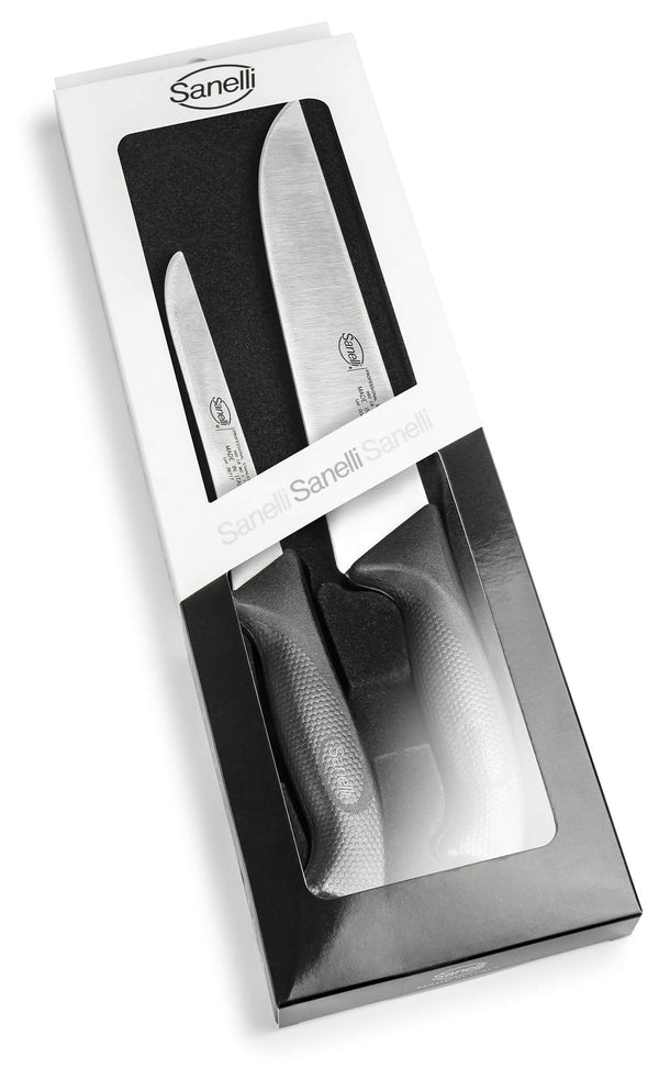 online Set mit 2 Fleischmessern, rutschfester Sanelli-Haut, schwarzer Griff