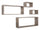Set 3 Mensole Cubo da Parete Quadrato e Rettangolare in Fibra di Legno Merlino Rovere Moka