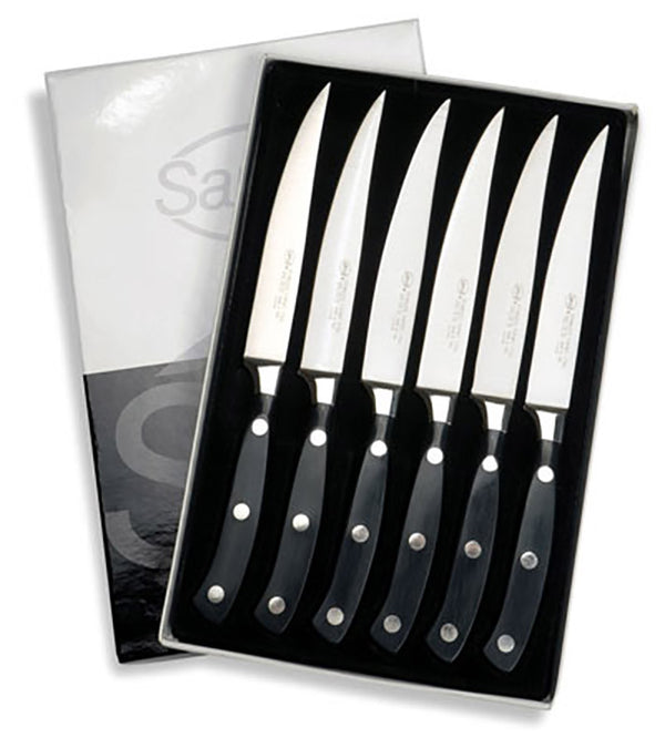 Messerset für Rib-Steak Klinge 12 cm Sanelli Schwarz Anti-Rutsch-Griff online