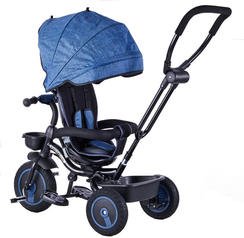 Passeggino Triciclo Seggiolino Reversibile  4 in 1 Boso Happy Kids Blu-2