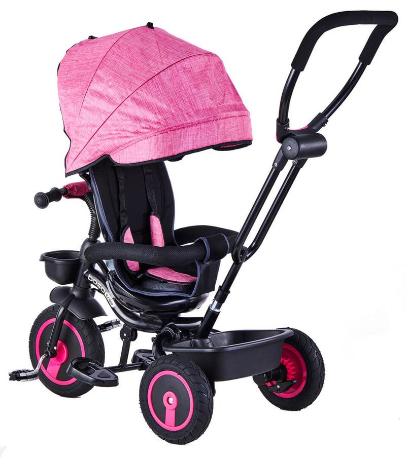 Passeggino Triciclo Seggiolino Reversibile  4 in 1 Boso Happy Kids Rosa-2