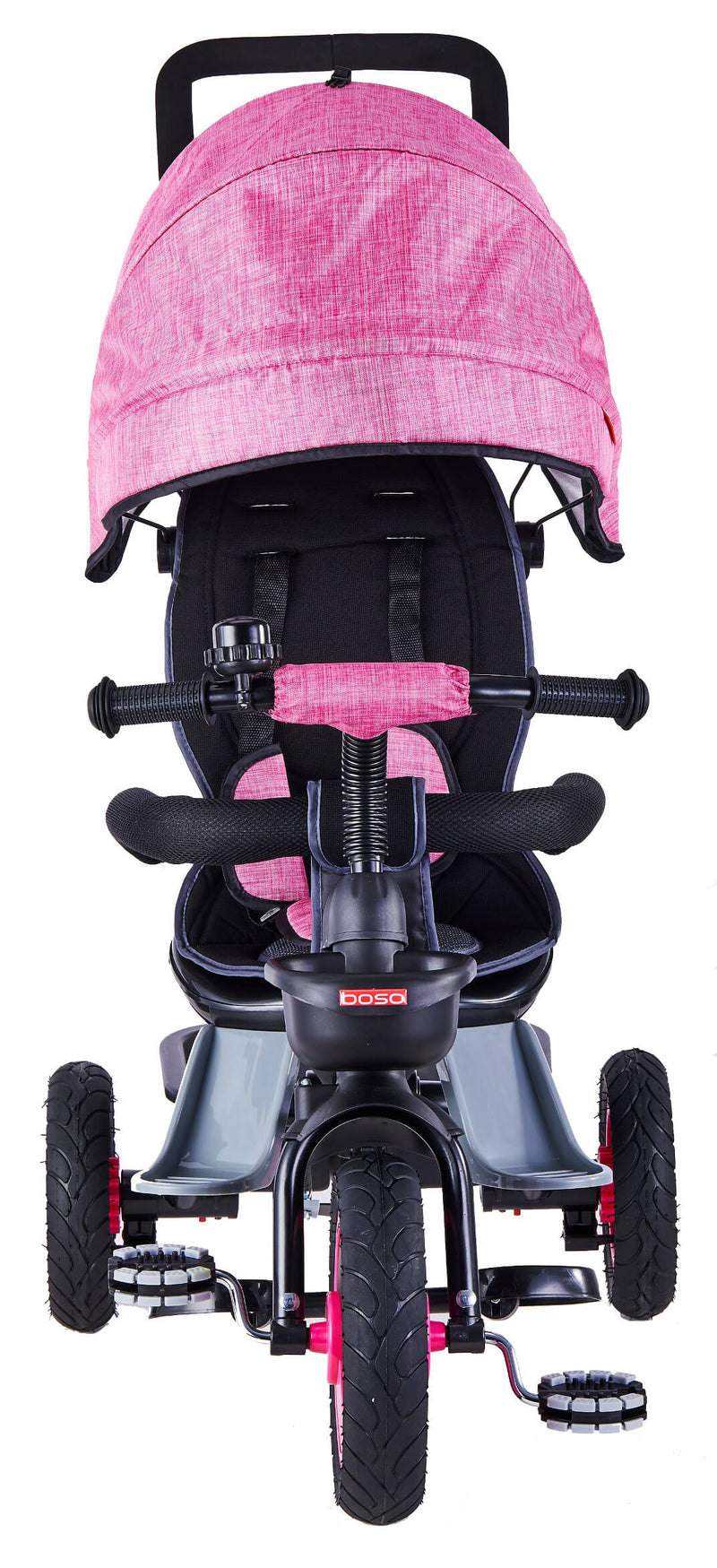 Passeggino Triciclo Seggiolino Reversibile  4 in 1 Boso Happy Kids Rosa-3