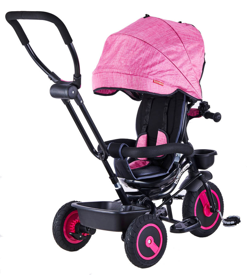Passeggino Triciclo Seggiolino Reversibile  4 in 1 Boso Happy Kids Rosa-6
