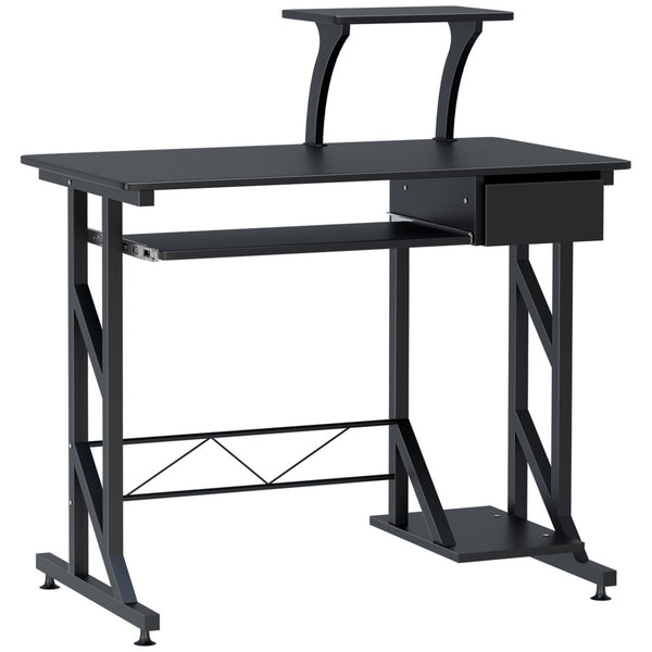 Schreibtisch-PC-Halter 90 x 50 x 95 cm aus Stahl und schwarzem MDF acquista