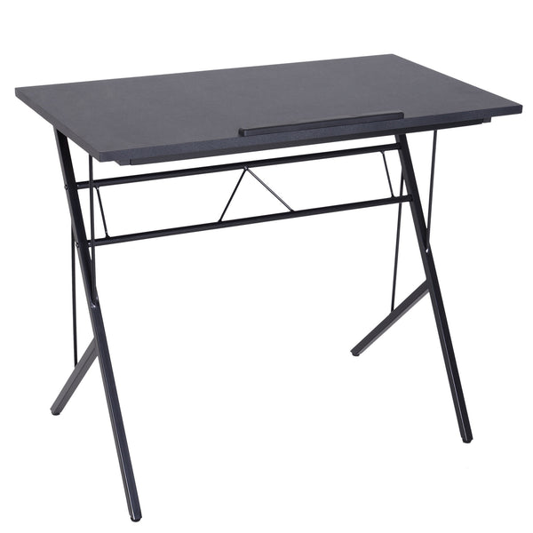 Bis zu 60° neigbarer Schreibtisch mit schwarzer Metall- und Holzseite 90x50x76-91 cm prezzo