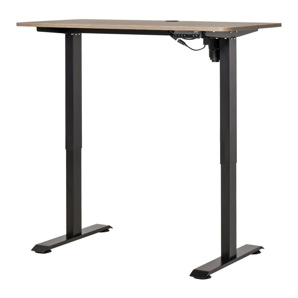 Schreibtisch mit elektrischer Höhenverstellung 120x60x72-116 cm in Metall und Teak und schwarzer Spanplatte prezzo