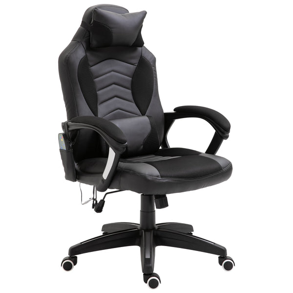 Ergonomischer Gaming-Stuhl mit Heizung und Massagefunktion aus schwarzem Kunstleder prezzo