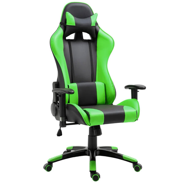 online Drehbarer Gaming-Stuhl in schwarzem und grünem Kunstleder
