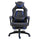 Gaming-Stuhl mit Rädern aus blauem und schwarzem Kunstleder