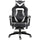 Gaming-Stuhl mit Rädern aus schwarzem und weißem Kunstleder
