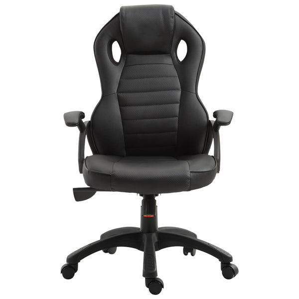 Ergonomischer Gaming-Stuhl aus schwarzem verstellbarem Kunstleder prezzo