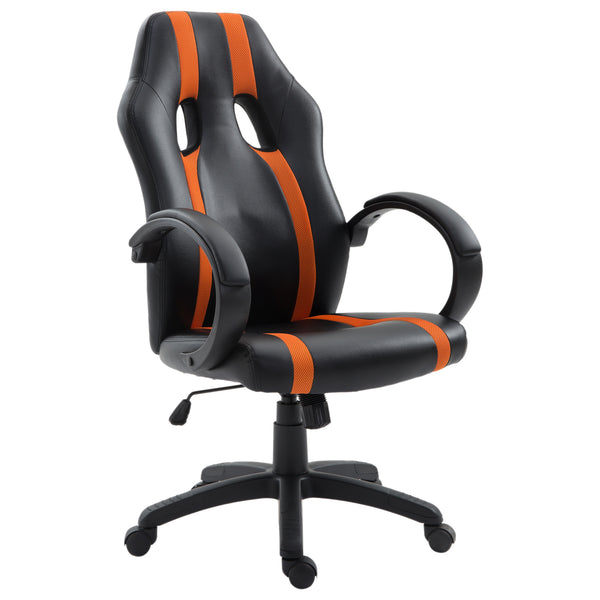 online Ergonomisch gepolsterter Gaming-Stuhl mit verstellbarer Höhe Schwarz Orange