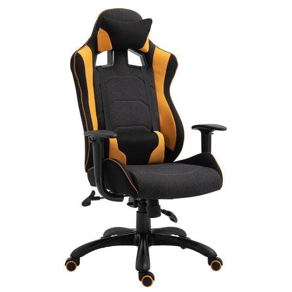acquista Ergonomischer Gaming-Stuhl aus gelbem und schwarzem Polyester