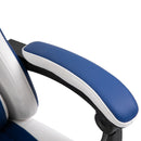 Sedia da Gaming Ergonomica con Poggiapiedi  Blu e Bianco-10