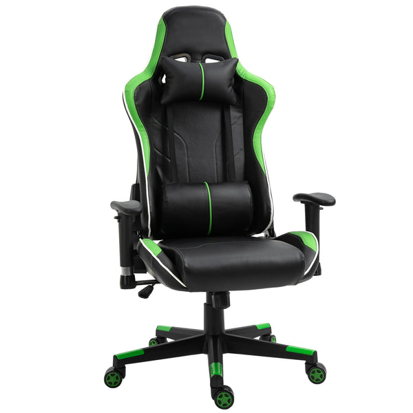prezzo Ergonomischer Gaming-Stuhl 72 x 54 x 126-136 cm aus schwarzem und grünem PVC