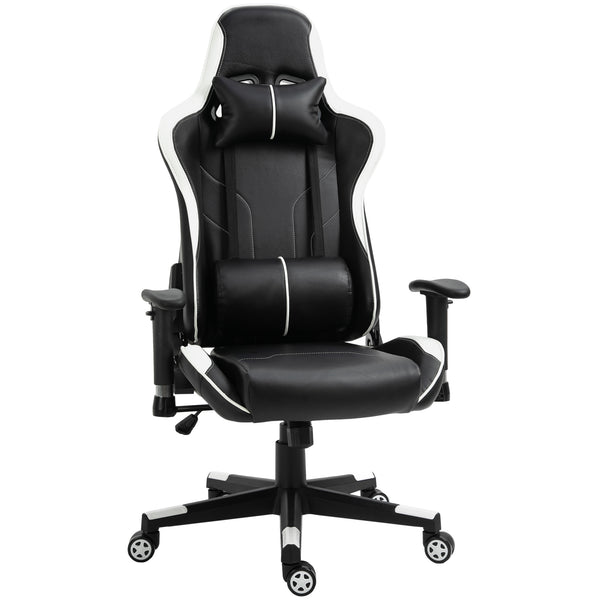 Ergonomischer Gaming-Stuhl 72x54x126-136 cm aus schwarzem und weißem PVC online