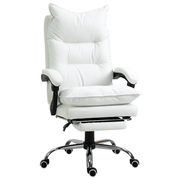 sconto Präsidentenbüro-Relax-Sessel aus Kunstleder mit weißer Fußstütze