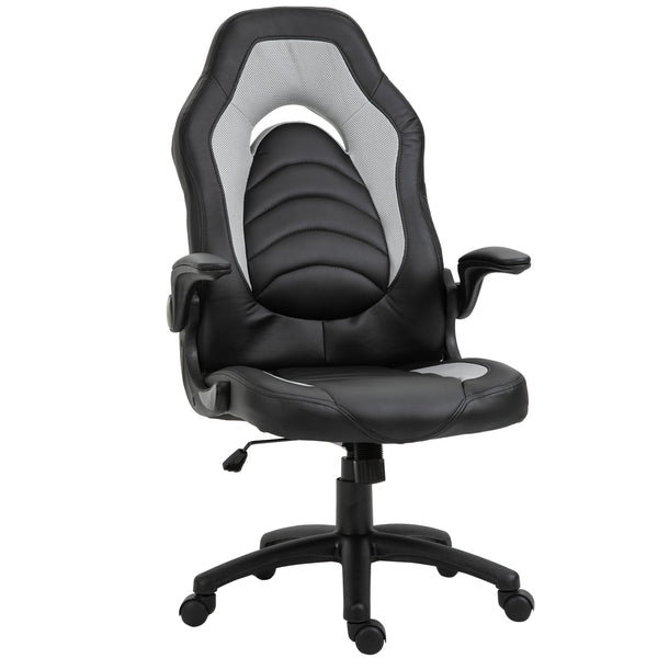 acquista Ergonomischer Gaming-Stuhl 66,5 x 51 x 115-125 cm in schwarzem und grauem Kunstleder