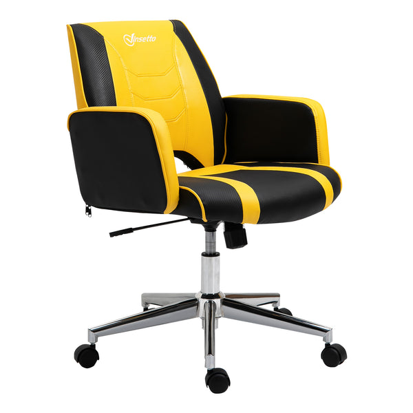sconto Task-Bürostuhl aus schwarzem und gelbem Kunstleder