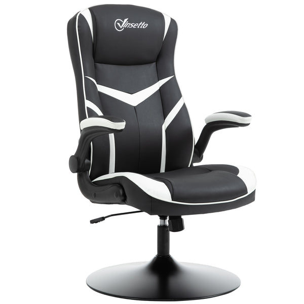online Drehbarer Gaming-Stuhl in schwarz-weißem Kunstleder